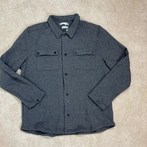 Reveur Homme Mens L Dark Grey Button Up Shirt Jacket Long‎ Sleeve Pockets NEW
